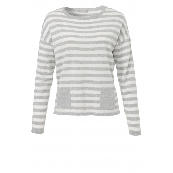 Ringel-Pullover mit Taschen /