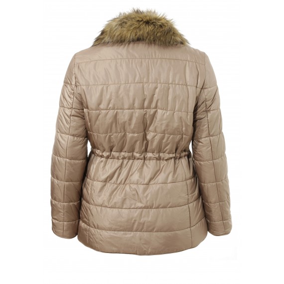 Steppjacke mit abnehmbarem Kunstpelz /