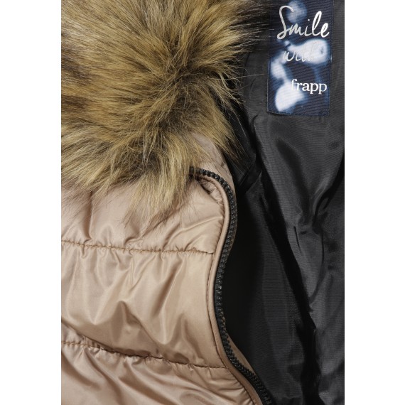Steppjacke mit abnehmbarem Kunstpelz /