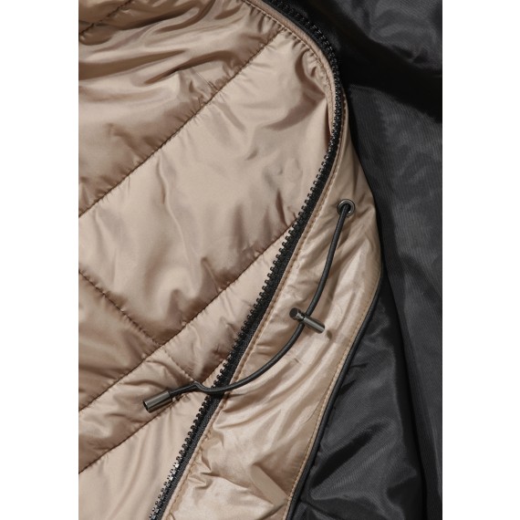 Steppjacke mit abnehmbarem Kunstpelz /