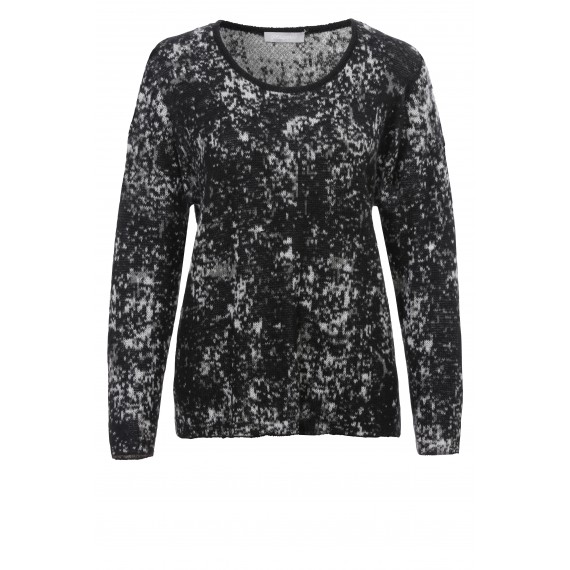 Rundhals-Pullover mit Jacquard-Muster /