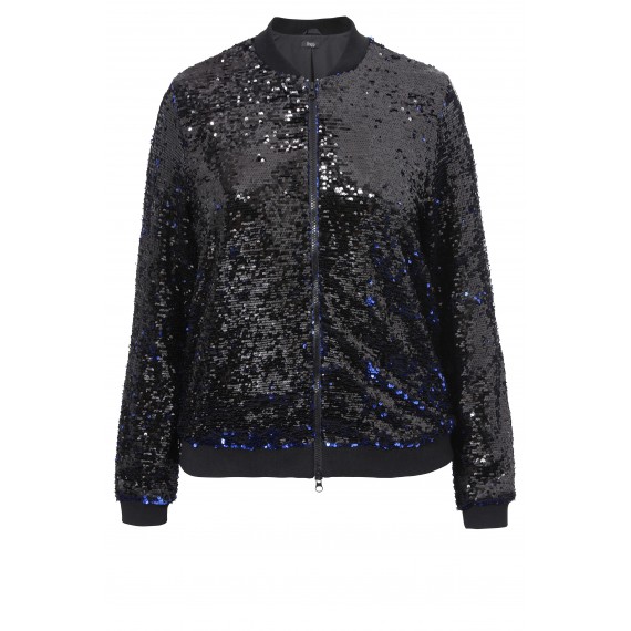 Funkelnde Blouson-Jacke mit Wendepailletten /