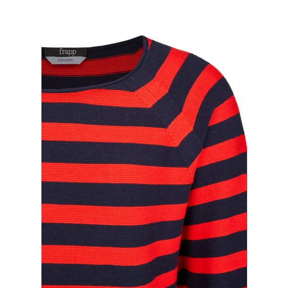 Moderner Pullover mit Streifen /