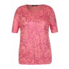 Schimmerndes T-Shirt mit floralem Foliendruck /