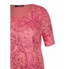 Schimmerndes T-Shirt mit floralem Foliendruck /