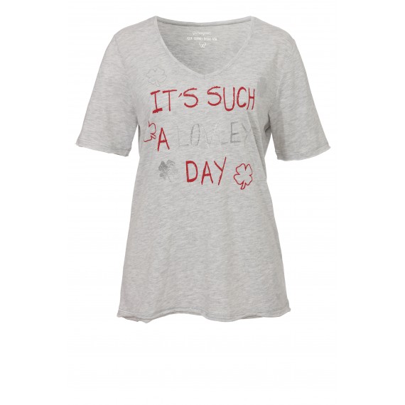 Lässiges Statement-Shirt mit Glitzerdruck /