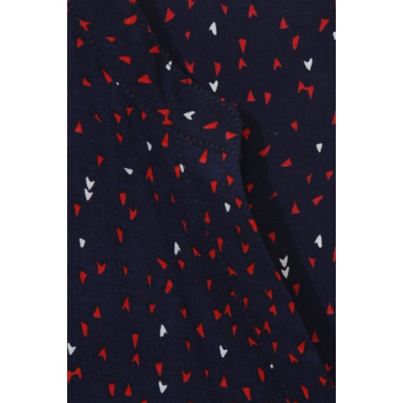 Luftige V-Bluse mit Tupfenmuster /