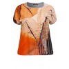 Modisches T-Shirt im Materialmix /