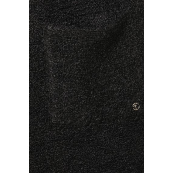 Flauschiger Strick-Mantel mit Kapuze /