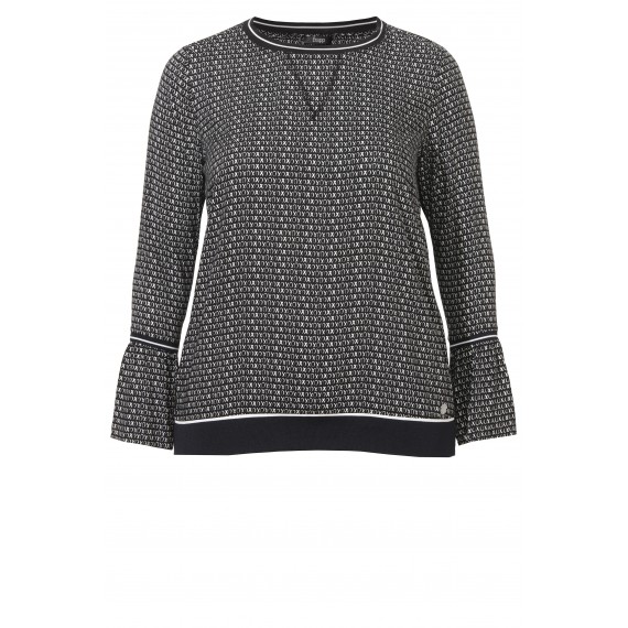 Feminines Blusen-Shirt mit Muster und Volants /