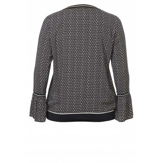 Feminines Blusen-Shirt mit Muster und Volants /