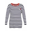Modernes Ringel-Shirt mit Kontrastkragen /
