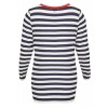 Modernes Ringel-Shirt mit Kontrastkragen /