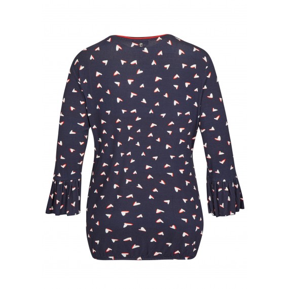 Romantisches Shirt mit Allover-Herzen /