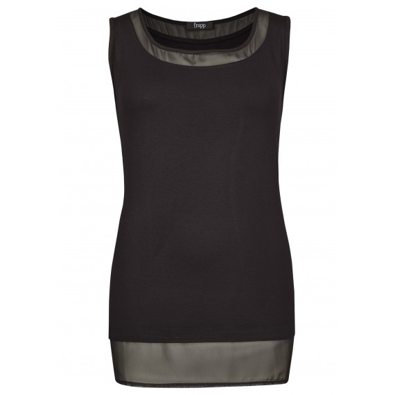 Vielseitiges Top mit Materialmix /