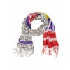 Eleganter Schal mit Mustermix und Fransen /