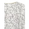 Luftige Bluse mit abstrahierten Gesichtern /