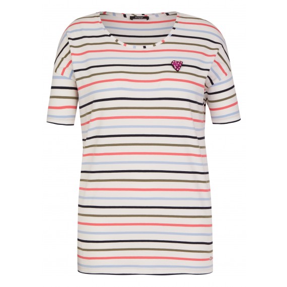 Modernes Ringel-Shirt mit Herzanstecker /