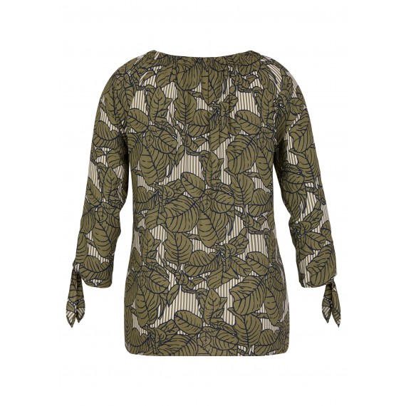 Romantische Carmen-Bluse mit Muster-Mix /