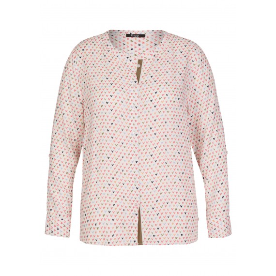 Modische Bluse mit Allover-Herzen /