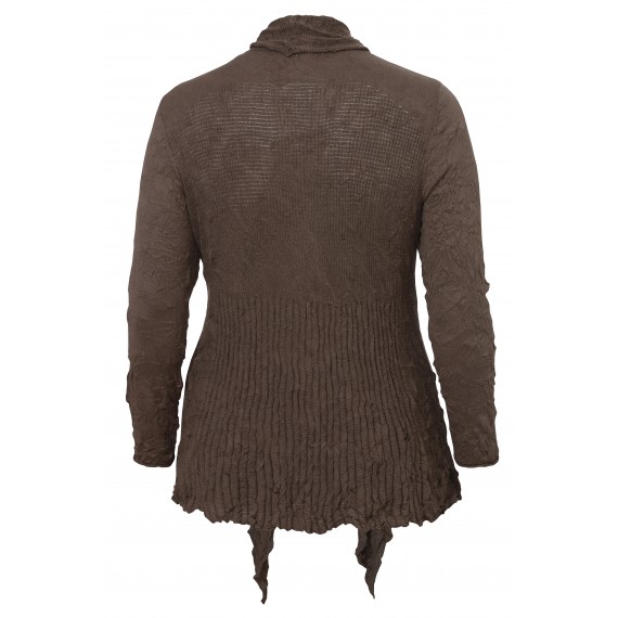 Strickjacke mit Schalkragen in Crash-Optik /