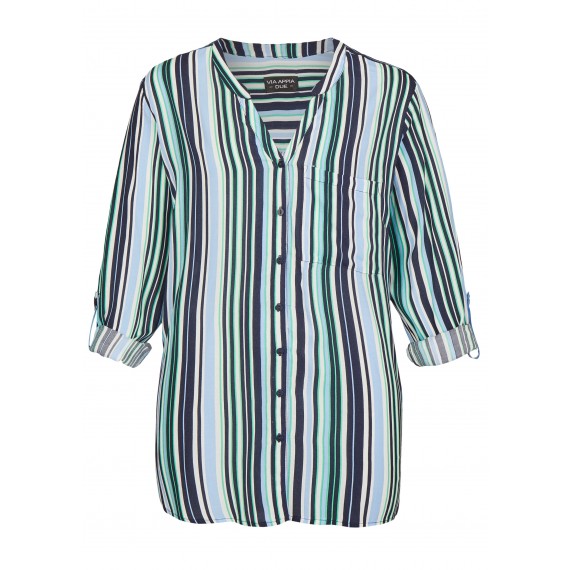 Fließende Bluse mit Streifen-Muster /