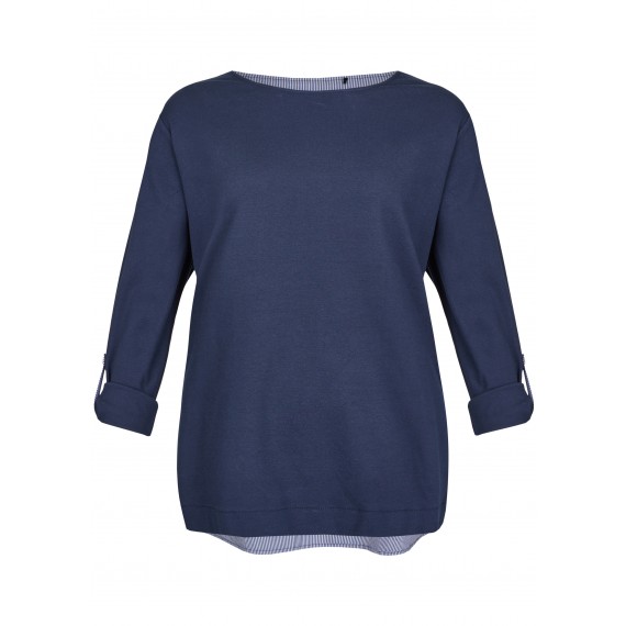 Femininer Pullover mit weiten Saumschlitzen /