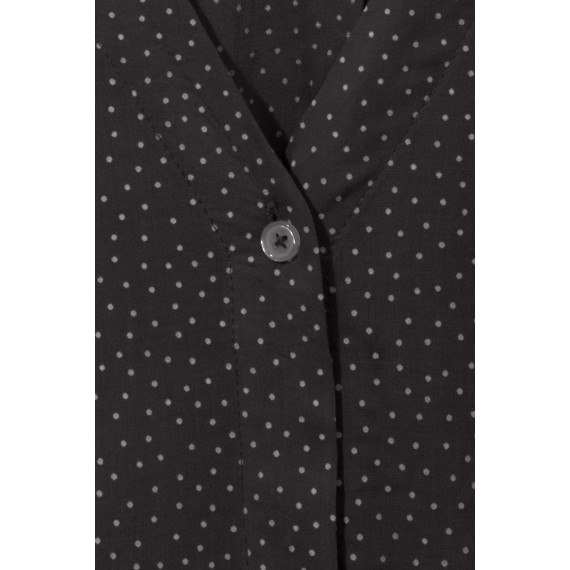 Langärmlige V-Bluse mit Punktemuster /