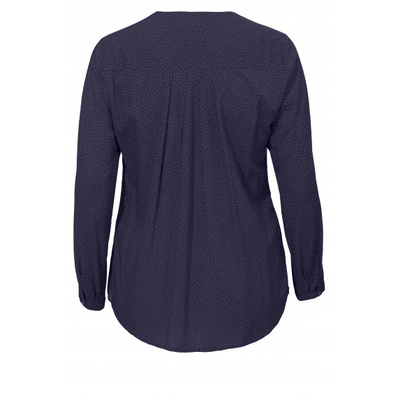 Langärmlige V-Bluse mit Punktemuster /