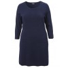 Modisches Strick-Kleid mit 3/4-Ärmeln /