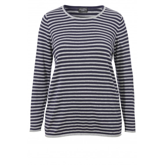 Ringel-Pullover mit U-Boot-Ausschnitt /