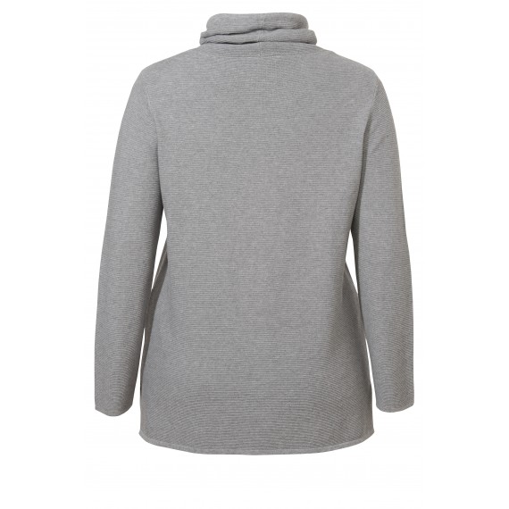Lässiger Rollkragen-Pullover mit Struktur-Streifen /