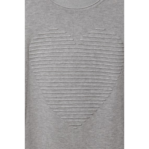 Süßer Pullover mit Struktur-Herz /