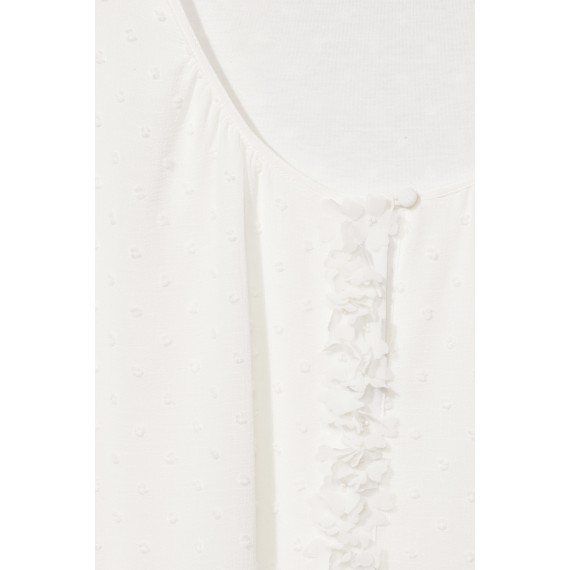 Romantische Bluse mit Stoffblüten /