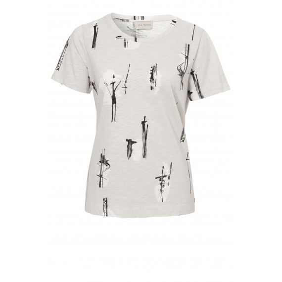 Kontrast-Shirt mit Grafik-Druck /