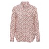 Hemdkragen-Bluse mit Vogel-Muster /