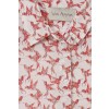 Hemdkragen-Bluse mit Vogel-Muster /