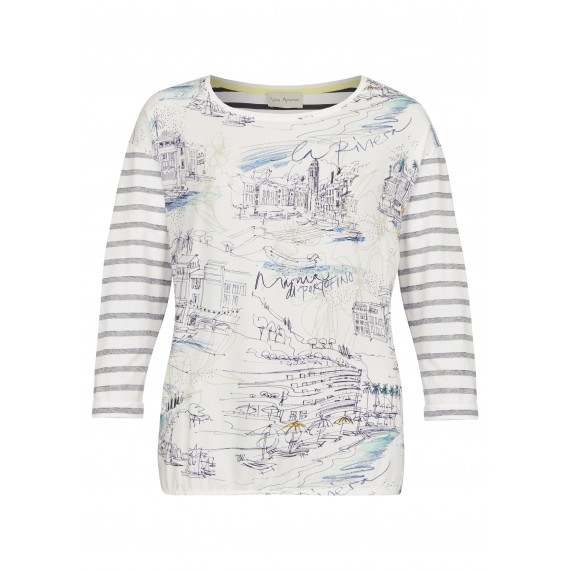 Maritime Bluse mit Front-Motiv /