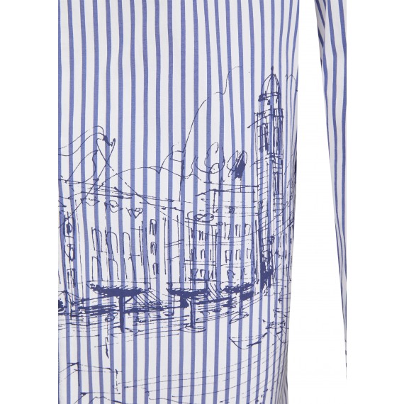 Lässige Long-Bluse mit Muster /
