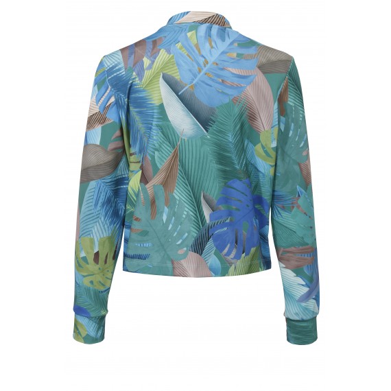 Seidige Jacke mit Dschungelmotiv /