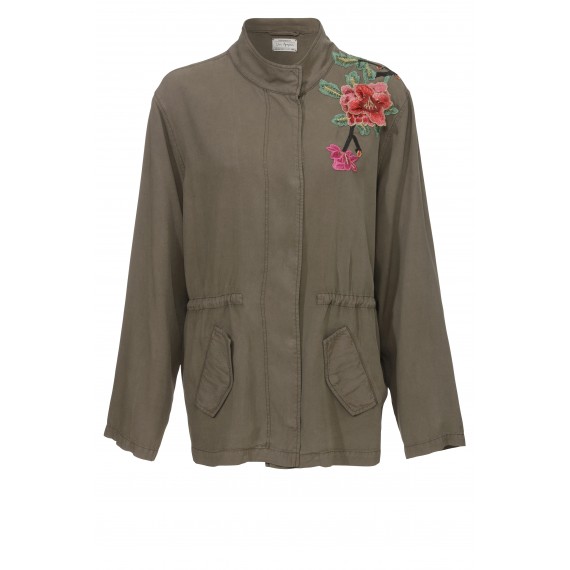 Leichte Trend-Jacke mit Blüten-Stickerei /