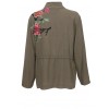 Leichte Trend-Jacke mit Blüten-Stickerei /