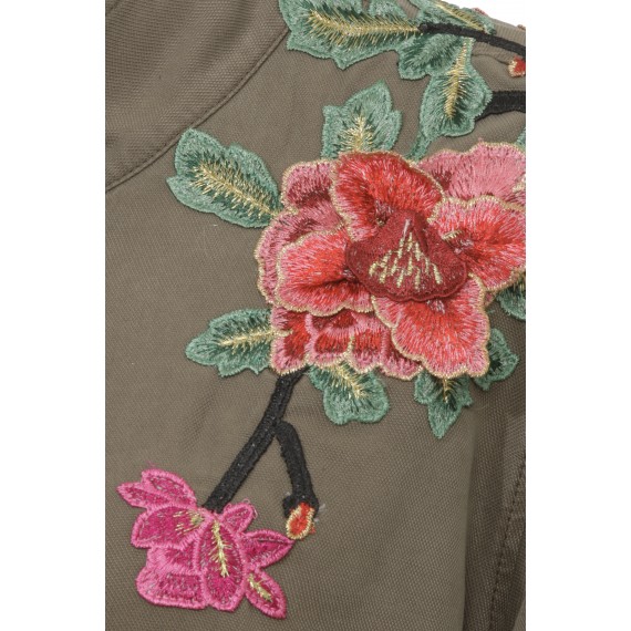 Leichte Trend-Jacke mit Blüten-Stickerei /