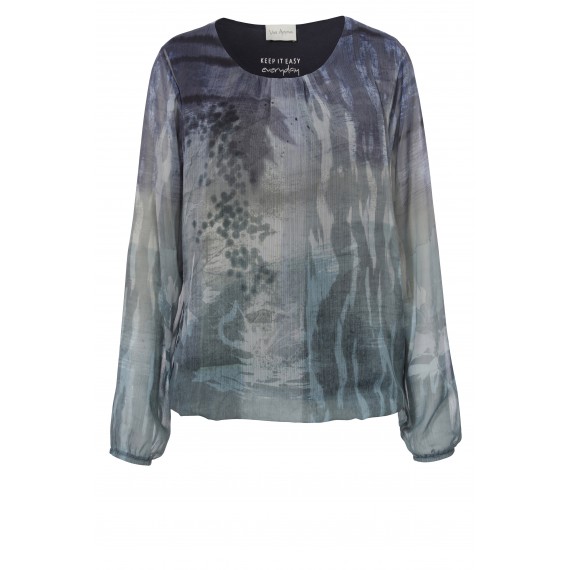 Luftige Bluse mit zartem Natur-Muster /