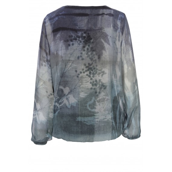 Luftige Bluse mit zartem Natur-Muster /