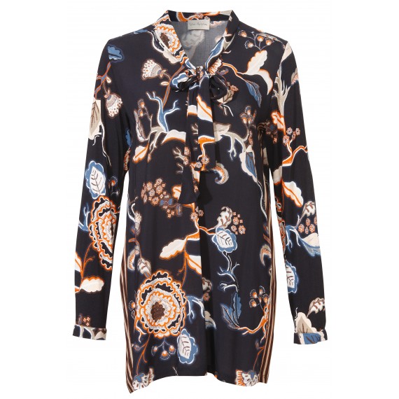 Zarte Long-Bluse mit Schluppe /