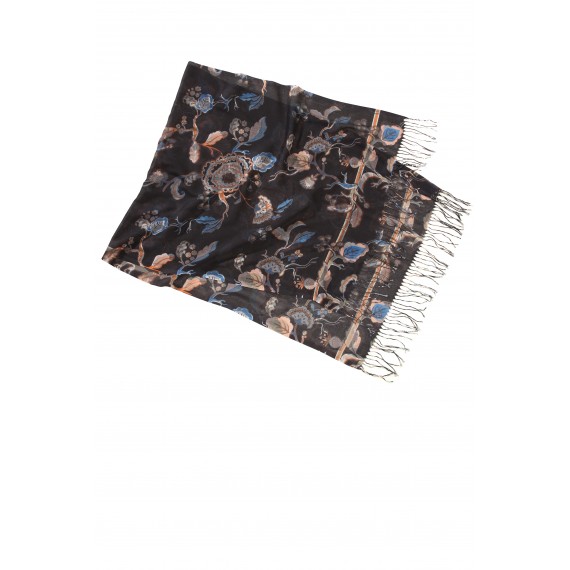 Leichter Schal mit floralem Print /