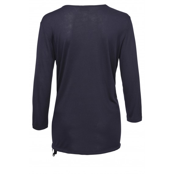 Schimmerndes Muster-Shirt im Materialmix /