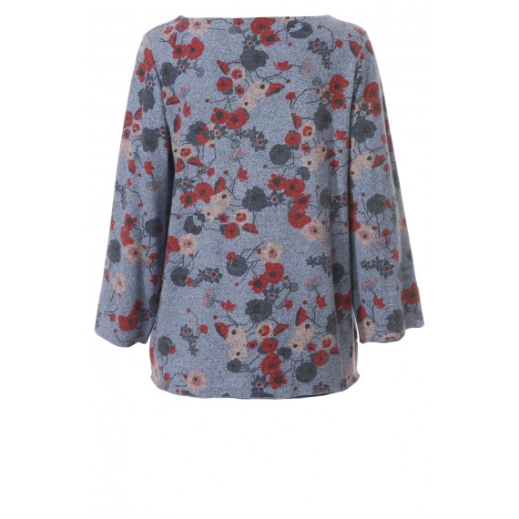 Romantischer Pullover mit floralem Print /