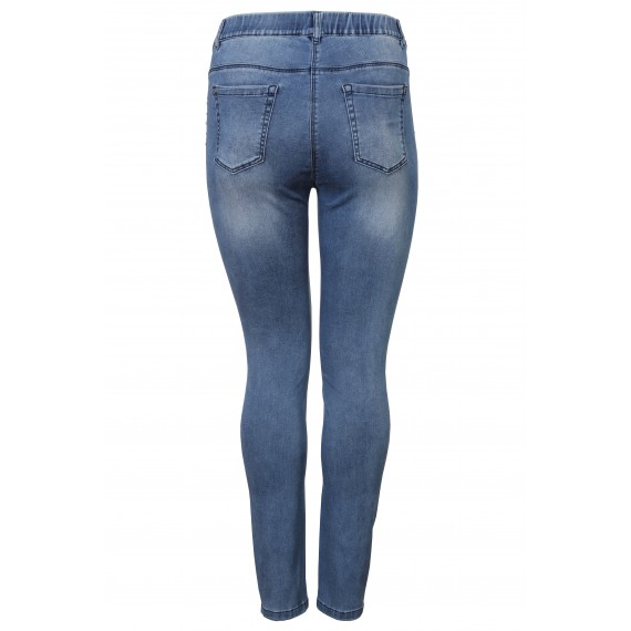 Slim Fit-Jeans mit Ziersteinen und Perlen /